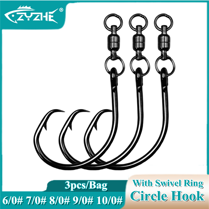 Fishing Hook Circle - ZYZHE 3/6/9 piezas Anzuelos Circulares con
