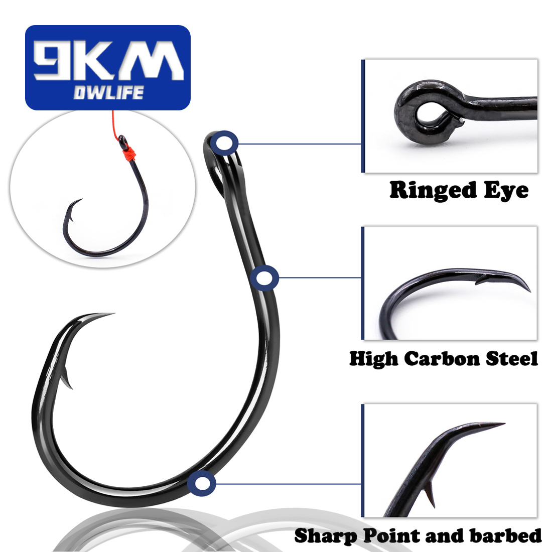 9KM 25-50 piezas de anzuelos c - Fishing Hook Circle reseña y precio