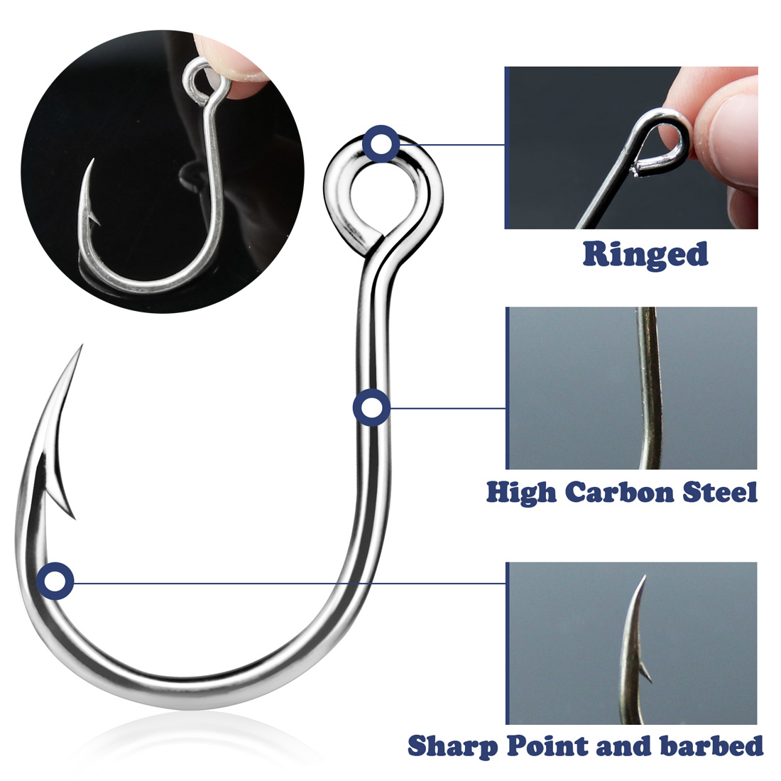 25-50 piezas de anzuelos en lí - Fishing Hook Circle reseña y precio