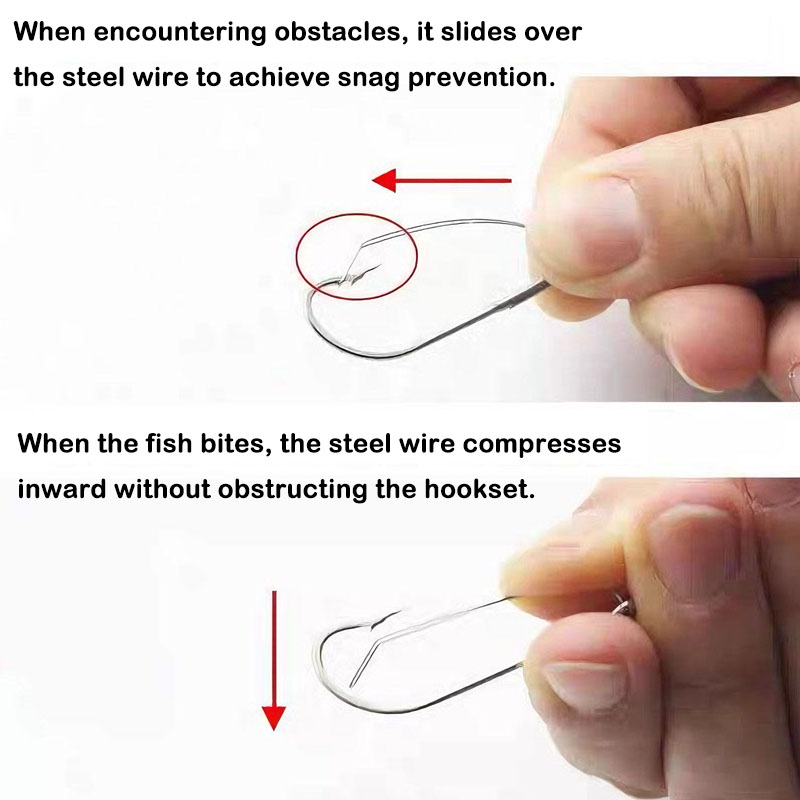 Anzuelos de gusano compensados - Fishing Hook Weedless reseña y precio